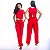Conjunto Calça e Cropped Safira de Crepe Vermelho - Imagem 3