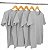 Kit 5 Camisetas Masculina Malha Fria PV Cinza Mescla - Imagem 1