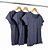 Kit 3 Baby Look Malha Fria Preto Mescla - Imagem 1
