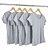 Kit 5 Baby Look Malha Fria Cinza Mescla - Imagem 1