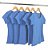 Kit 5 Baby Look Malha Fria Azul Turquesa - Imagem 1