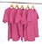 Kit 5 Camisetas Algodão Rosa Pink Premium - Imagem 1