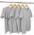 Kit 5 Camisetas Algodão Cinza Prata Premium - Imagem 1