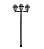 Luminária Imperial Tripla C/ Poste de Braço Reto Preto - 3 Metros - Imagem 1
