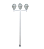 Luminária Imperial Tripla C/ Poste de Braço Reto Branco - 3 Metros - Imagem 1