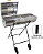 Churrasqueira Mega Grill Mista Com 2 Grelhas e Carrinho - Aço Inox - Imagem 1