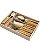 Faqueiro aço inox dourado com cabo bambu artificial - Imagem 2