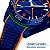 Pulseira para Relógio Compatível com Omega Seamaster Planet Ocean Azul/Laranja Borracha e Nylon Com Costura Encaixe de 22mm - Imagem 2