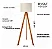 Abajur de Chão com Tripé Moderno e Cúpula de Linho Off-White - Licth haus - Imagem 2