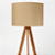 Abajur de Chão com Tripé de Madeira e Cúpula de Linho Caqui - Licth haus - Imagem 3