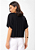 Blusa Cropped Feminina Com Decote Redondo Rovitex Preto - Imagem 3