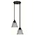 PENDENTE SINO P/ 02 LAMP PRETO EXTRALUZ - Imagem 1