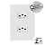 CJ 2 TOMADAS 10A 250V SEPARADAS MONOBLOCO I9 ILUMI - Imagem 1