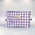 Necessaire feminina estilo box com estampa xadrez lilás - Imagem 1