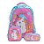 Kit Mochila Escolar Infantil De Rodinhas Menina Bolsa Resistente Impermeável Com Lancheira E Estojo - Imagem 2
