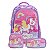 Kit Mochila Escolar Infantil De Rodinhas Menina Bolsa Resistente Impermeável Com Lancheira E Estojo - Imagem 1
