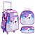 Kit Mochila Escolar Infantil Menina Gatinha Com Rodinhas - Imagem 1