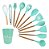 Jogo 11 Colheres De Silicone Cabo Madeira Utensílios Cozinha - Imagem 4