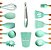 Jogo 11 Colheres De Silicone Cabo Madeira Utensílios Cozinha - Imagem 3