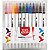 Caneta Marcador Brush Pen 12 Cores Duas Pontas Pincel Fina - Imagem 1