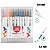 Caneta Marcador Brush Pen 12 Cores Duas Pontas Pincel Fina - Imagem 2