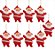 Kit 12 Enfeites Árvore De Natal Papai Noel Vermelho Veludo - Imagem 5