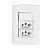 Interruptor 1 Tecla Simples + 2 Tomada 10A 2P+T Linha Modular Pluzie - Imagem 1