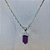 Colar de Pedra Bruta Quartzo Roxo  Banhado Prata - Imagem 1