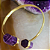 Pulseira Bracelet de Ametista em Pedra Bruta Banhado Ouro - Imagem 2