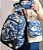 Mochilas Tiracolo + Bolsa + Nescessaire Juvenil Feminina Ref. 601s Estampada Em Nylon Resinado Ref. 601 - Imagem 3