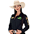 Camisa Country Feminina Bordada Manga Longa Cowboy Green Radade - Imagem 6
