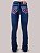 Calça Country Feminina Jeans Bordada EUA Flaer Texas Farm - Imagem 3