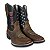 Bota Texana Masculina Cano Alto Couro Preta EUA Marrom Bege - Imagem 4