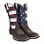 Bota Texana Masculina Cano Alto Couro Preta EUA Marrom Bege - Imagem 14