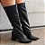 Bota Feminina Cano Longo Montaria Preta Bico Fino Original - Imagem 4