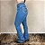 Calça Jeans Country Feminina Bordada Flare Barra Larga Agro - Imagem 8