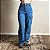Calça Jeans Feminina Wide Leg Cargo Vibe Bolsos Laterais - Imagem 1