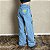 Calça Jeans Country Feminina Wide Leg Estampada Cargo Paint - Imagem 2