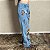 Calça Jeans Country Feminina Wide Leg Estampada Cargo Paint - Imagem 3