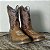Bota Texana Masculina Couro Cowboy Solado Jump Original Bege - Imagem 4