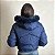 Jaqueta Feminina Puffer Estilosa Manga Capuz Removível Azul - Imagem 2