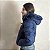 Jaqueta Feminina Puffer Estilosa Manga Capuz Removível Azul - Imagem 5