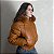 Jaqueta Feminina Cropped Curta Puffer Bobojaco Frio Marrom - Imagem 3