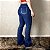Calça Jeans Feminina Flare West Country Escura Flor Bordada - Imagem 3