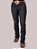 Calça Jeans Feminina Texas Farm Barra Larga Preta Bordada - Imagem 1