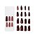 Unhas Postiças Glitter Kiss New York Vinho Tinto Bailarina Longo - Imagem 3