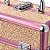 Maleta de Maquiagem Cisne Linha Shine Salmão Glitter e Rosa com 2 Bandeja Csn-5142B - Imagem 5
