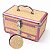 Maleta de Maquiagem Cisne Linha Shine Salmão Glitter e Rosa com 1 Bandeja e Gaveta Csn-5141b - Imagem 4