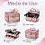 Maleta de Maquiagem Cisne Linha Shine Salmão Glitter e Rosa com 1 Bandeja e Gaveta Csn-5141b - Imagem 8