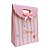 Sacola de Papel 21x14cm Orange Listrado Rosa com Branco - Imagem 1